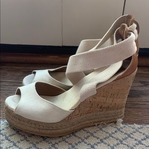 Tory Burch 4 Inch Cork Wedges, elastic bands (8)
